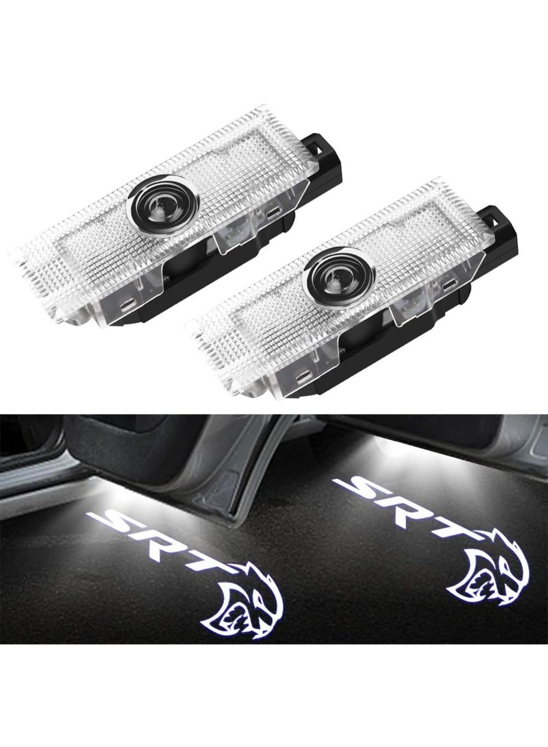 SRT Door Logo Projector Lights for Dodge Challenger 2008–2025 & Challenger SRT 2013–2025, LED Ghost Shadow Puddle Lights, HD Non-Fading, Plug & Play Door Courtesy Lamps Accessories - Image 2